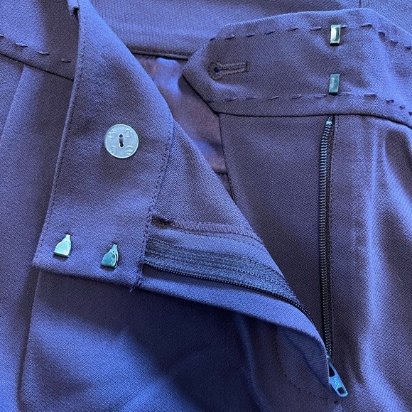 ST. JOHN COLLECTION Berrywood Purple Virgin Wool Dress Cuffed Pants NWT Size 16 - Picture 9 of 12